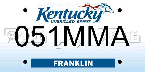 051MMA Kentucky License Plate