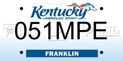 051MPE Kentucky License Plate