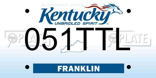 051TTL Kentucky License Plate