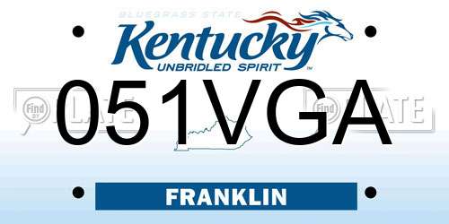 051VGA Kentucky License Plate