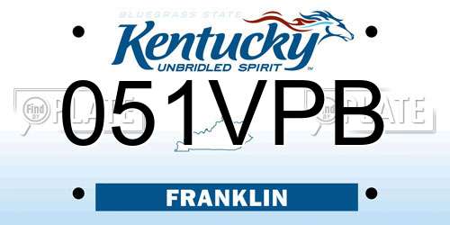 051VPB Kentucky License Plate