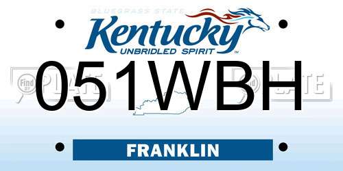 051WBH Kentucky License Plate