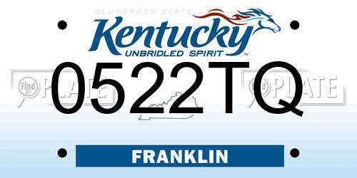 0522TQ Kentucky License Plate