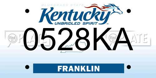 0528KA Kentucky License Plate