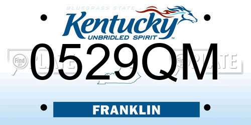 0529QM Kentucky License Plate