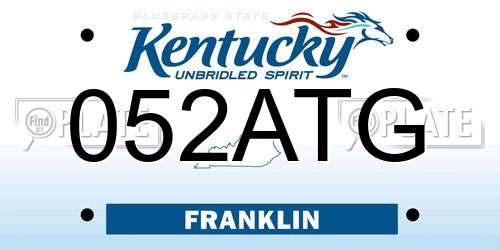 052ATG Kentucky License Plate
