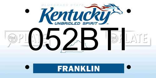 052BTI Kentucky License Plate