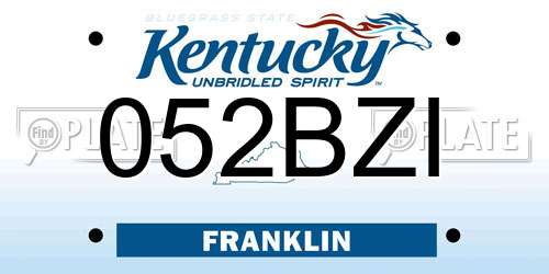 052BZI Kentucky License Plate