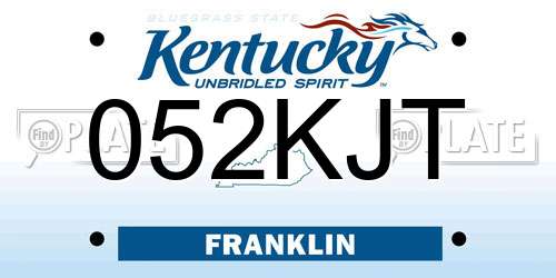 052KJT Kentucky License Plate