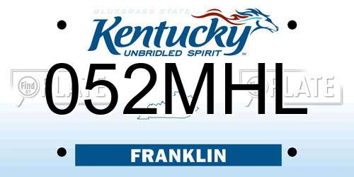 052MHL Kentucky License Plate