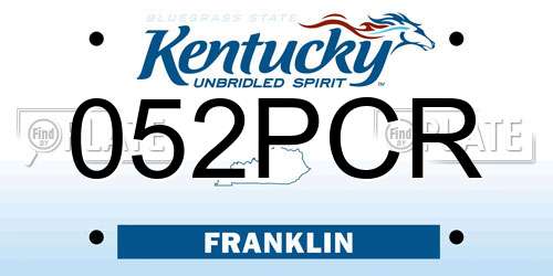 052PCR Kentucky License Plate