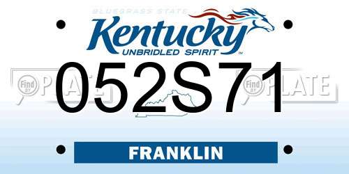 052S71 Kentucky License Plate