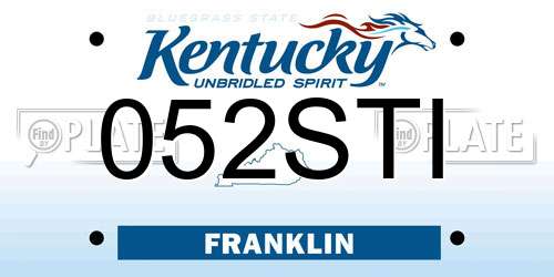 052STI Kentucky License Plate