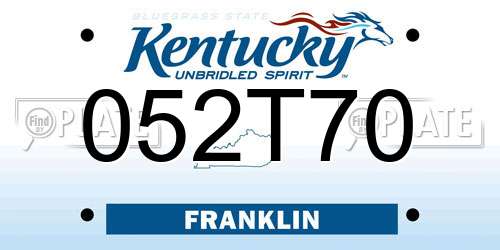 052T70 Kentucky License Plate