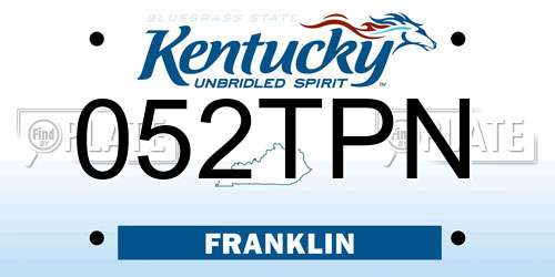 052TPN Kentucky License Plate