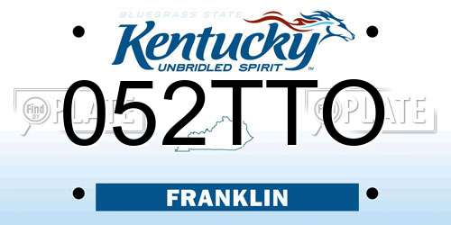 052TTO Kentucky License Plate