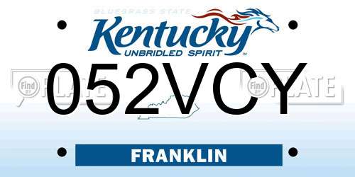 052VCY Kentucky License Plate