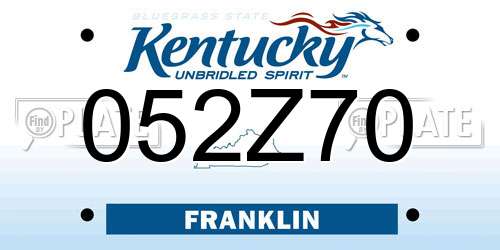 052Z70 Kentucky License Plate