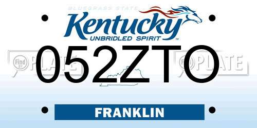 052ZTO Kentucky License Plate
