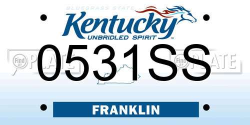0531SS Kentucky License Plate