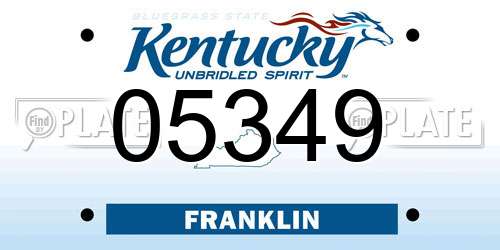 05349 Kentucky License Plate
