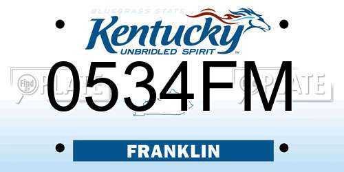0534FM Kentucky License Plate