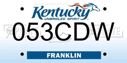 053CDW Kentucky License Plate