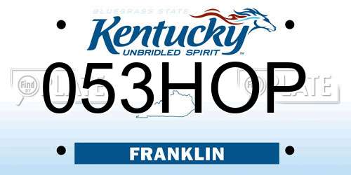 053HOP Kentucky License Plate