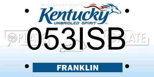 053ISB Kentucky License Plate