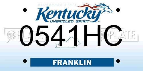 0541HC Kentucky License Plate