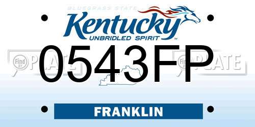 0543FP Kentucky License Plate
