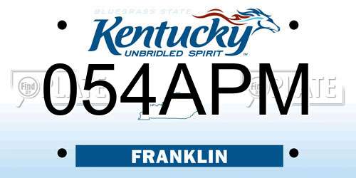 054APM Kentucky License Plate