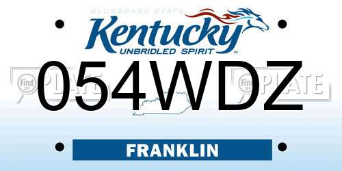 054WDZ Kentucky License Plate