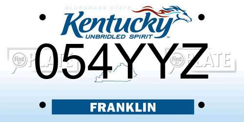 054YYZ Kentucky License Plate