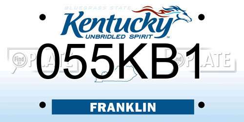 055KB1 Kentucky License Plate
