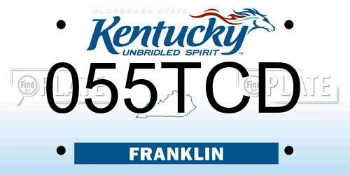 055TCD Kentucky License Plate
