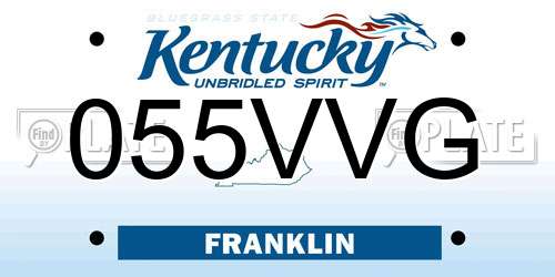 055VVG Kentucky License Plate