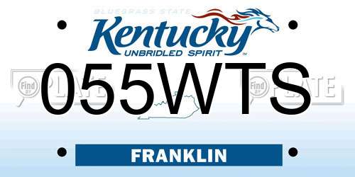 055WTS Kentucky License Plate