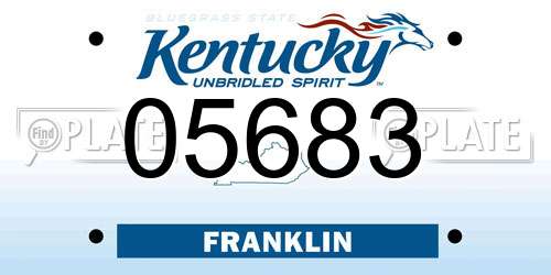 05683 Kentucky License Plate