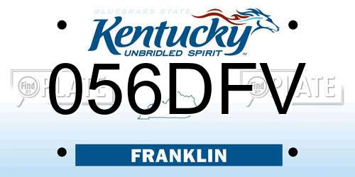 056DFV Kentucky License Plate