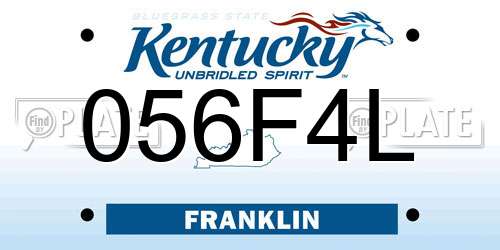 056F4L Kentucky License Plate