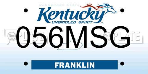 056MSG Kentucky License Plate
