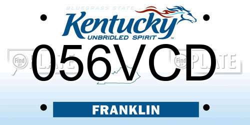 056VCD Kentucky License Plate