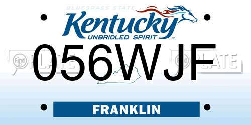 056WJF Kentucky License Plate
