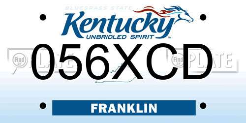 056XCD Kentucky License Plate