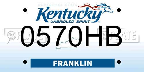 0570HB Kentucky License Plate