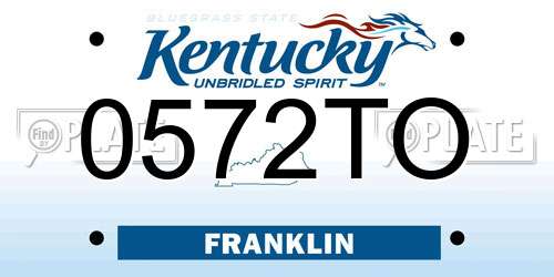 0572TO Kentucky License Plate