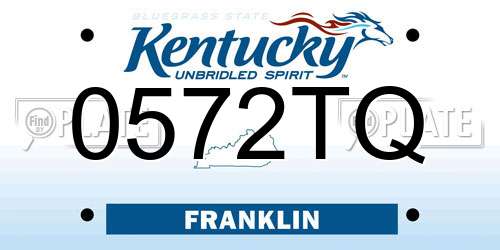 0572TQ Kentucky License Plate