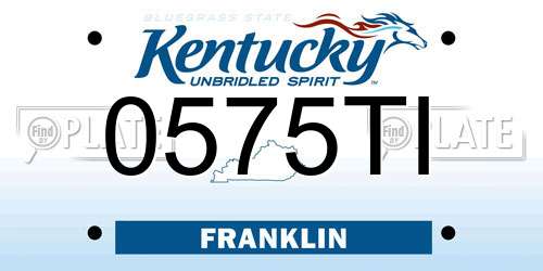 0575TI Kentucky License Plate