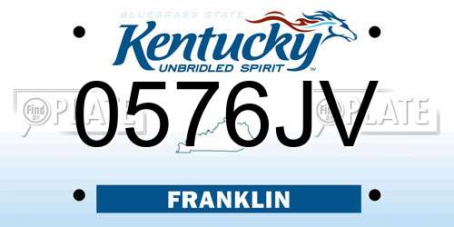 0576JV Kentucky License Plate